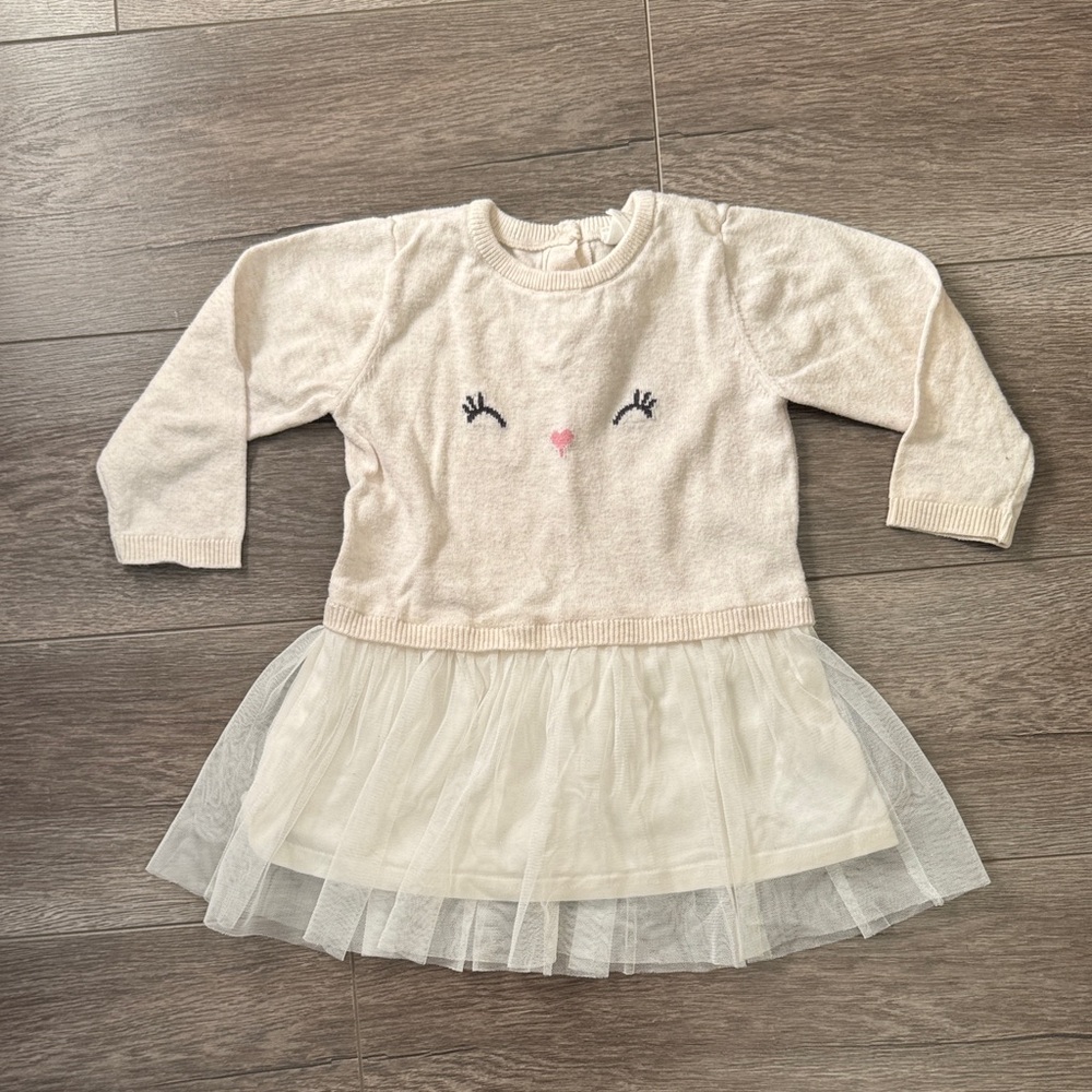 H&M Cream and White Kids Casual Dress